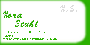 nora stuhl business card